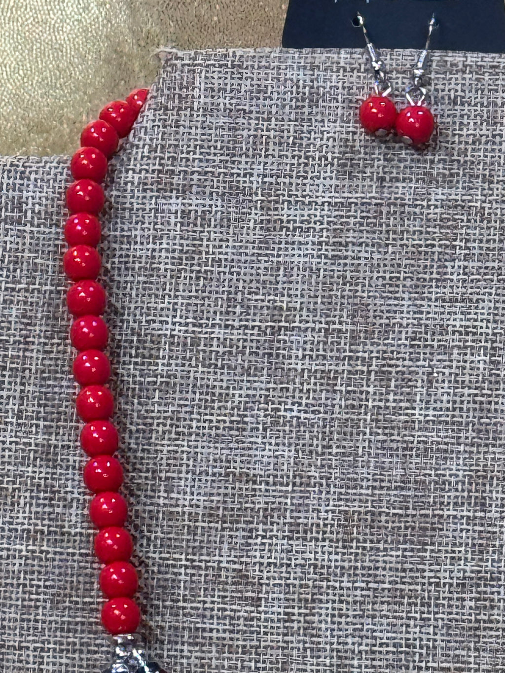 Paparazzi "All Across the GLOBETROTTER" Red Teardrop Statement Necklace & Earring Set