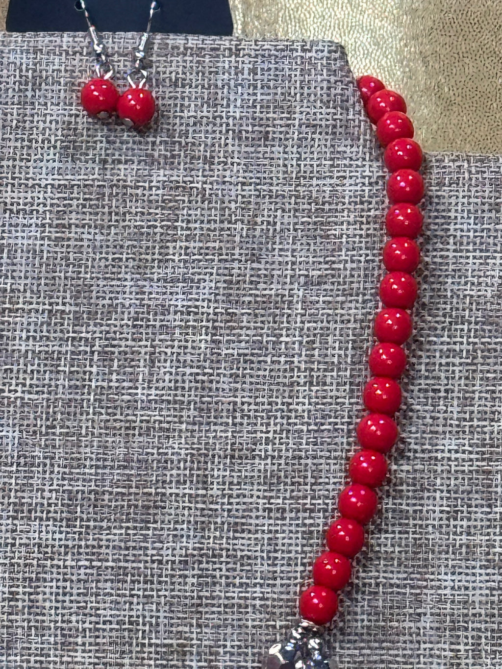 Paparazzi "All Across the GLOBETROTTER" Red Teardrop Statement Necklace & Earring Set