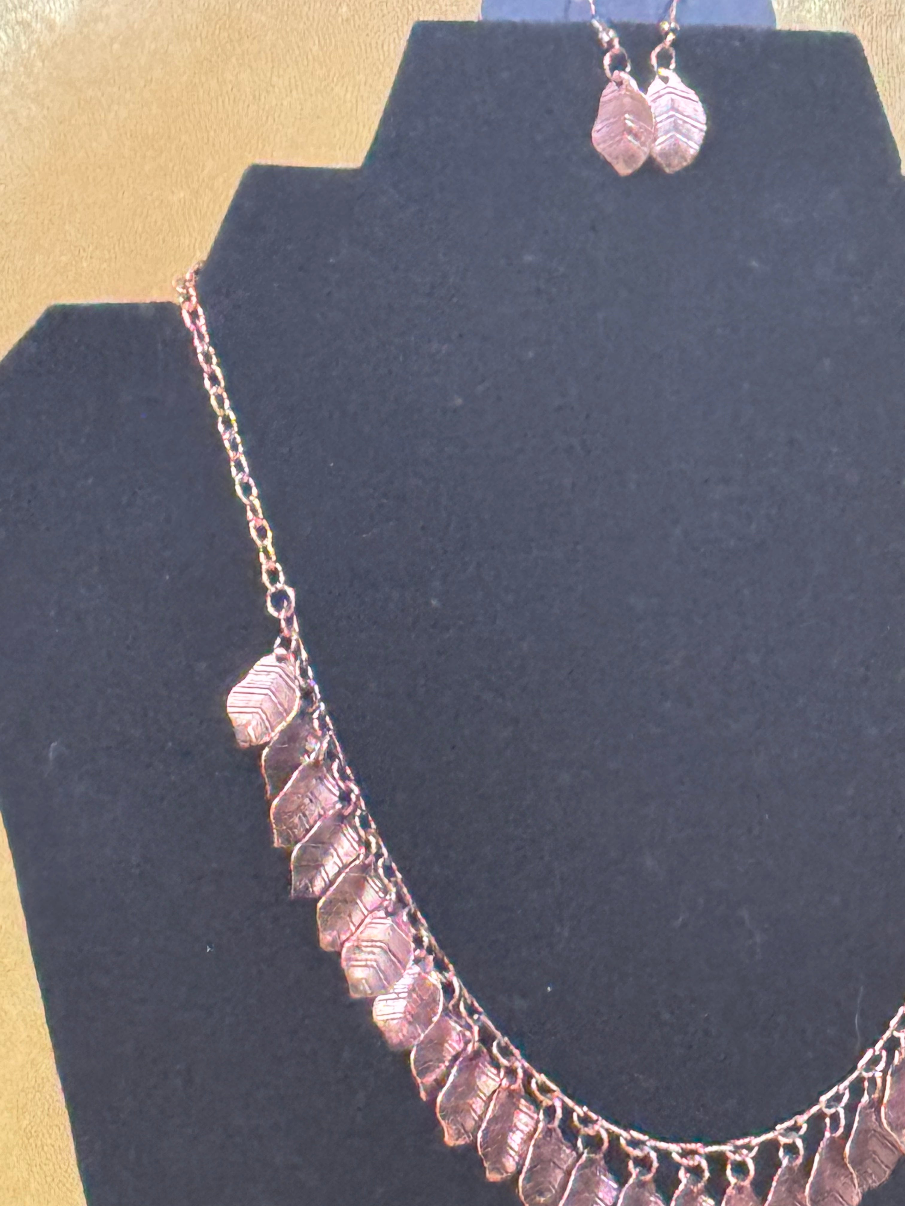 Paparazzi "Sail Across The Sky" Copper Feather Necklace Set