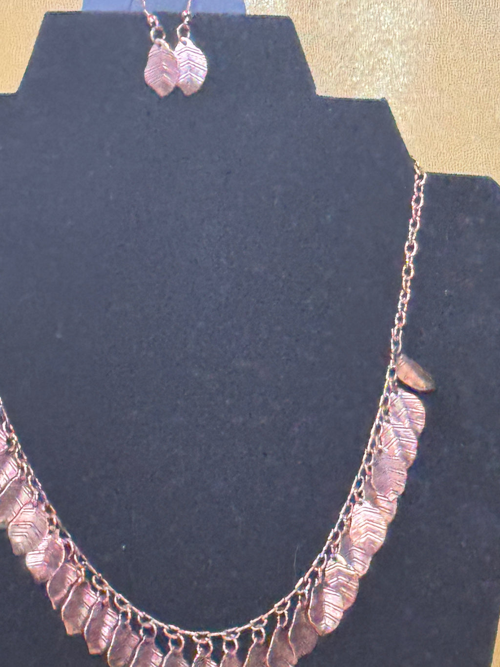 Paparazzi "Sail Across The Sky" Copper Feather Necklace Set