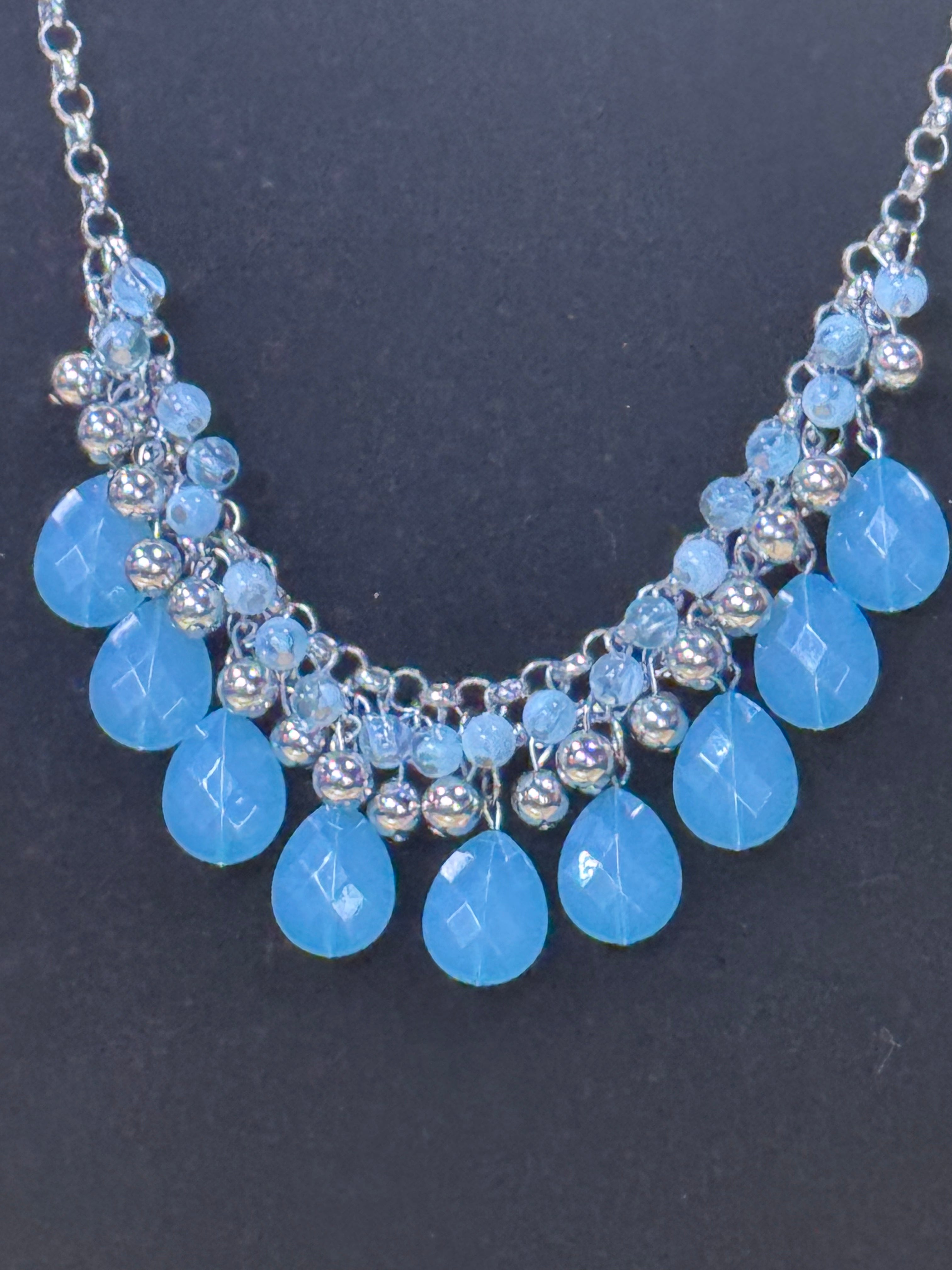 Paparazzi "Trending Tropicana" Blue Teardrop Statement Necklace & Earring Set
