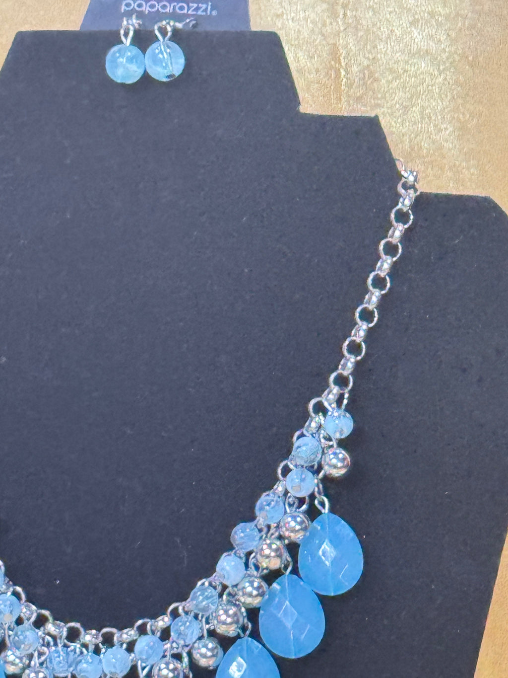 Paparazzi "Trending Tropicana" Blue Teardrop Statement Necklace & Earring Set