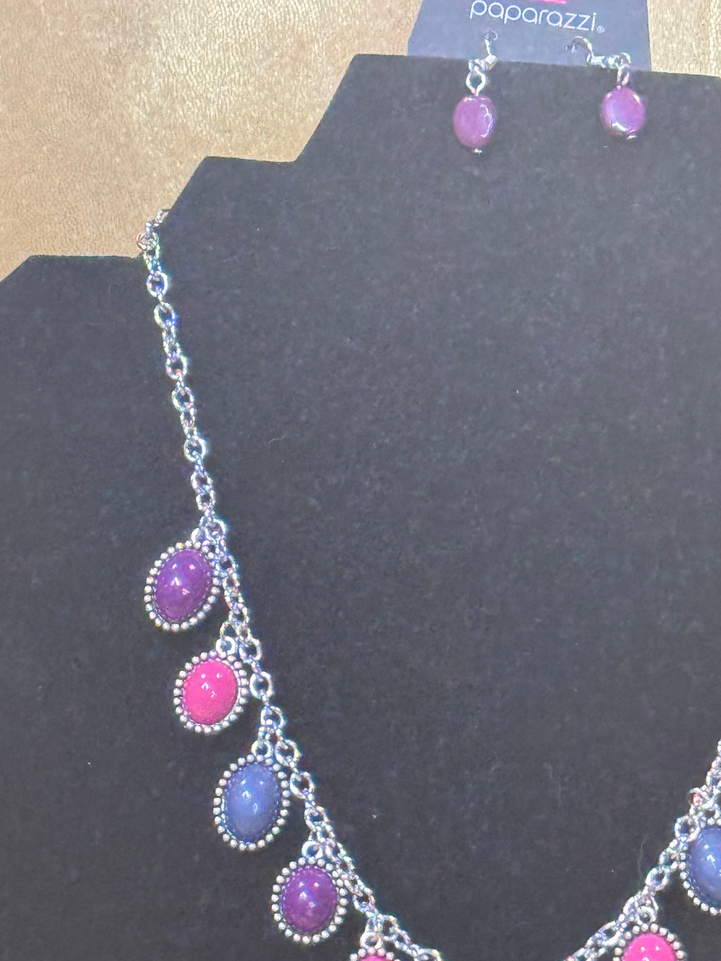 Paparazzi "Make Some ROAM!" Multi-Color Bead Fringe Necklace & Earring Set