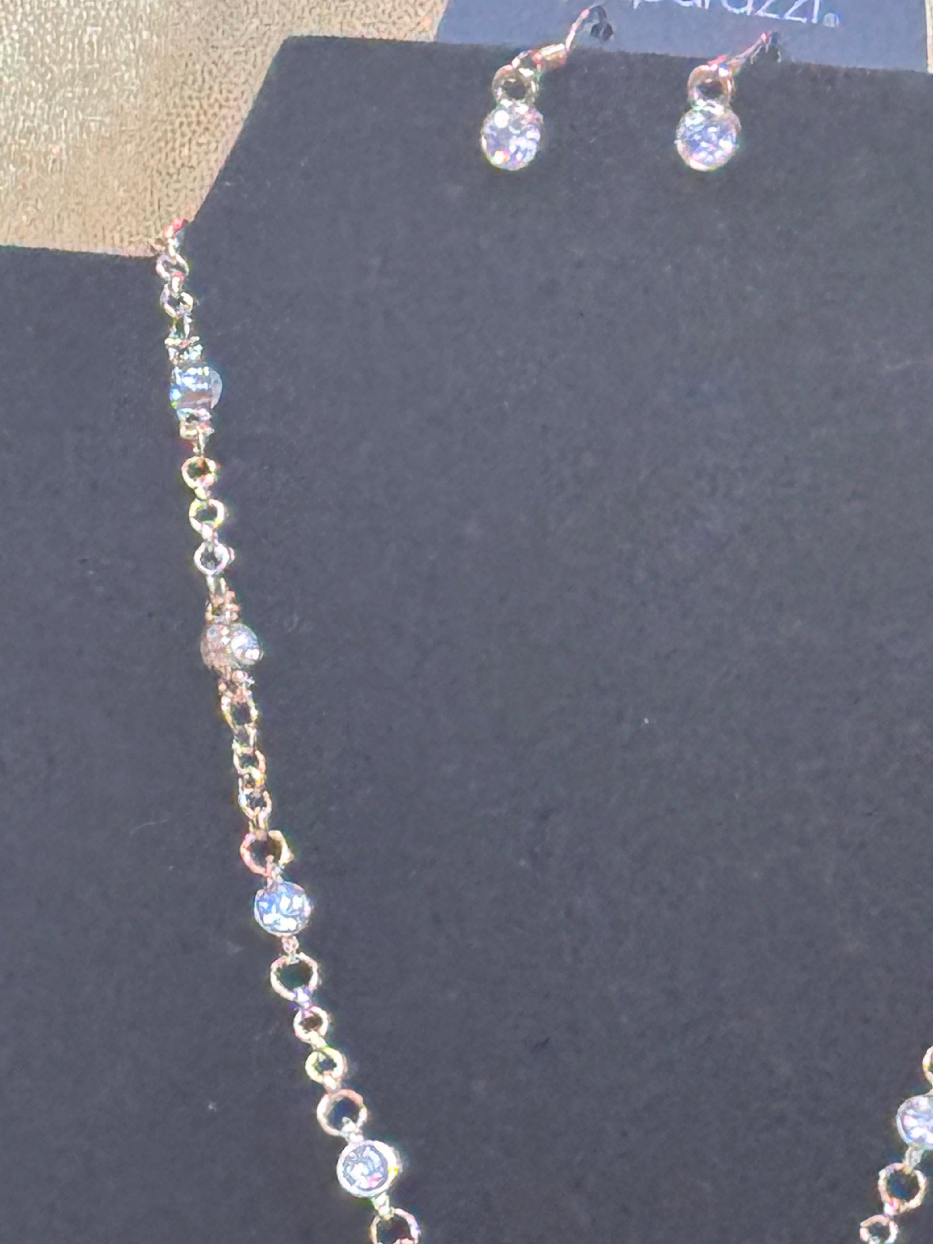 Paparazzi "Starlight Radiance" Gold & Crystal Choker Set with Matching Earrings