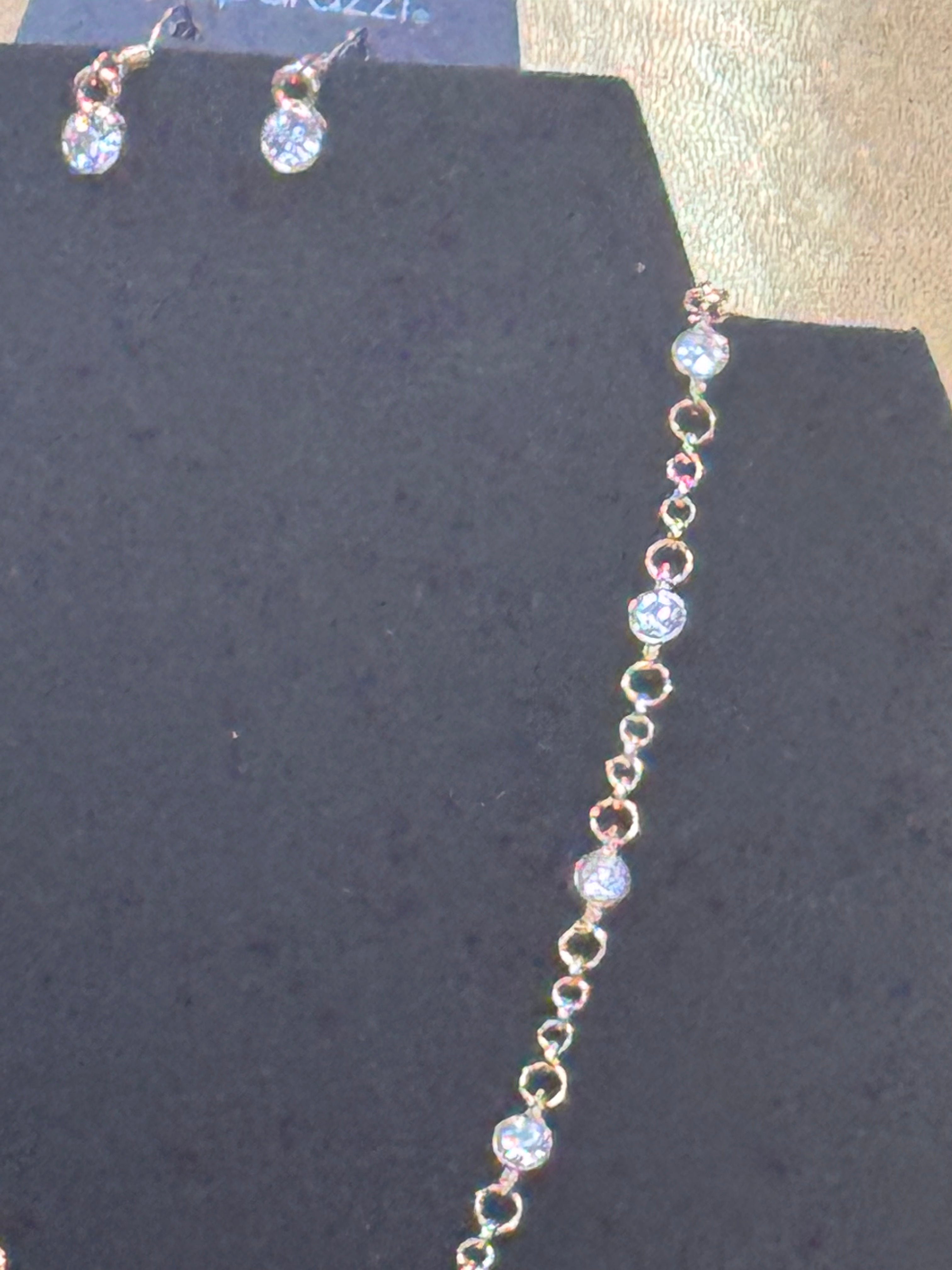 Paparazzi "Starlight Radiance" Gold & Crystal Choker Set with Matching Earrings