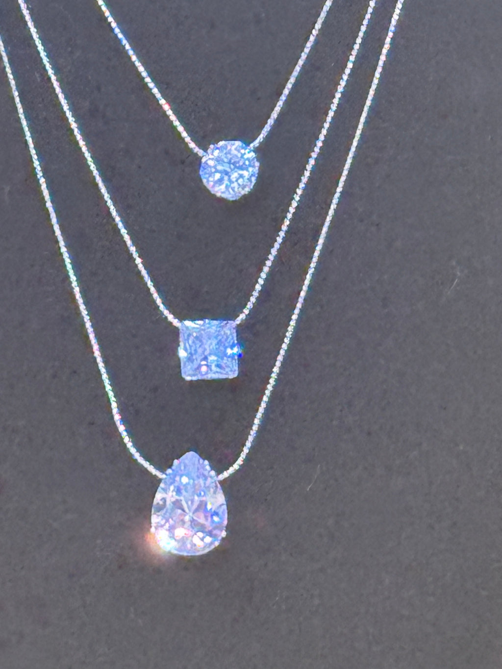 Paparazzi "Lustrous Layers" White Iridescent Layered Rhinestone Necklace & Earring Set