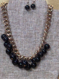 Paparazzi "Get Off My Runway" Gold and Bold Black Bead Statement Jewelry Set
