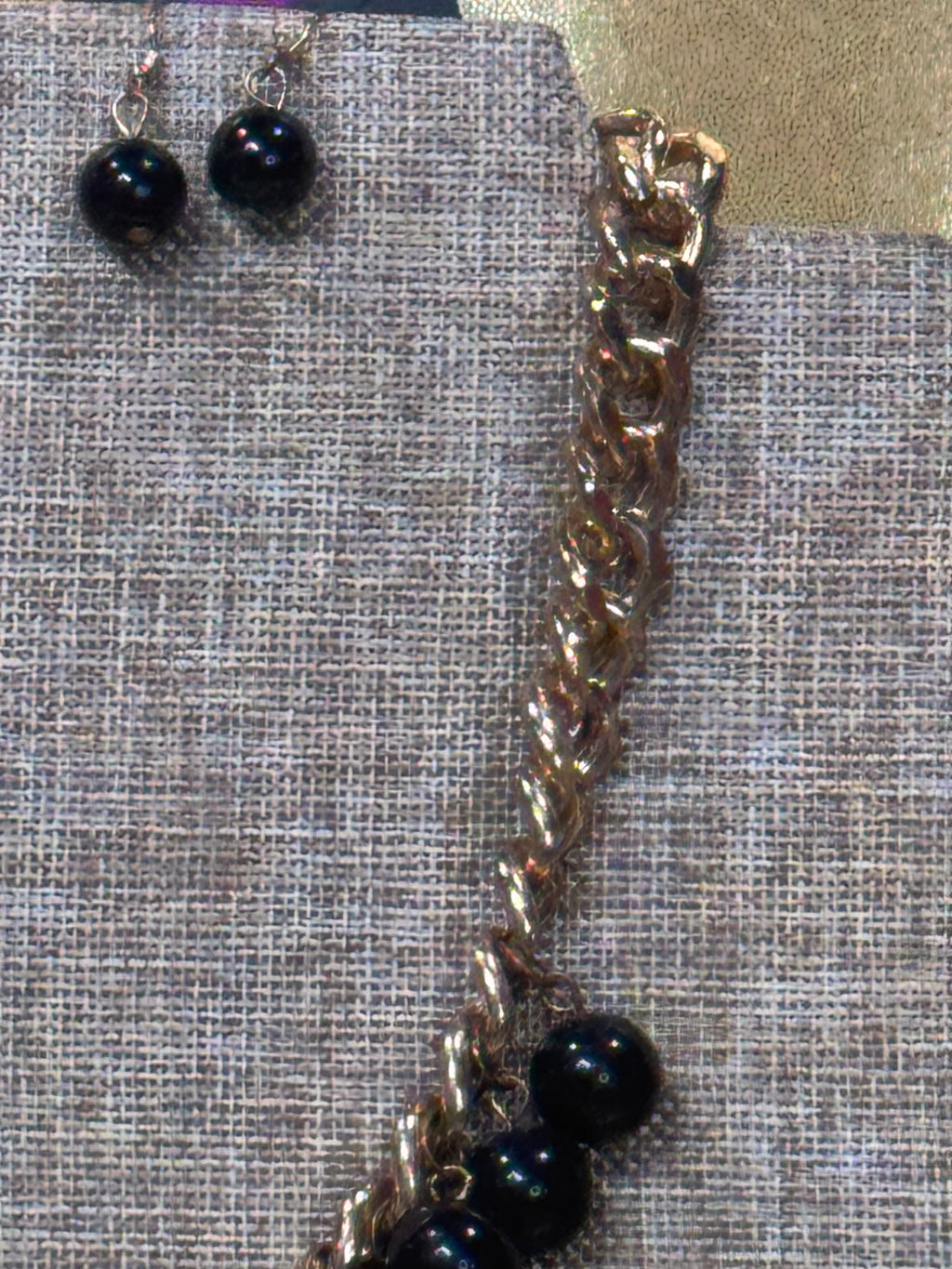 Paparazzi "Get Off My Runway" Gold and Bold Black Bead Statement Jewelry Set