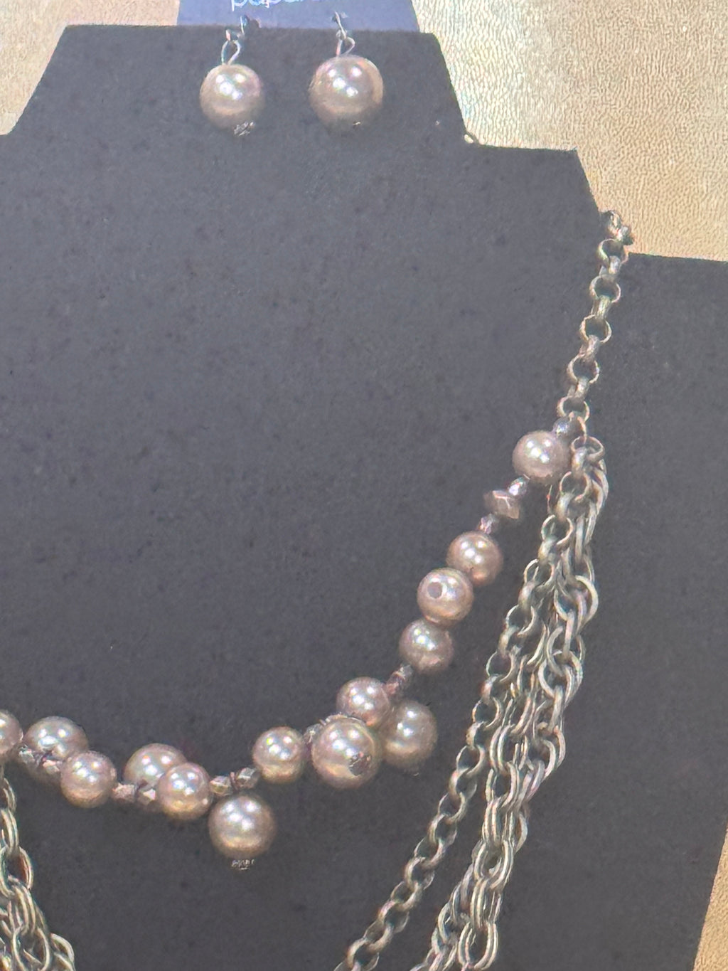 Paparazzi "All The Trimmings" Multi-Strand Statement Necklace & Earring Set