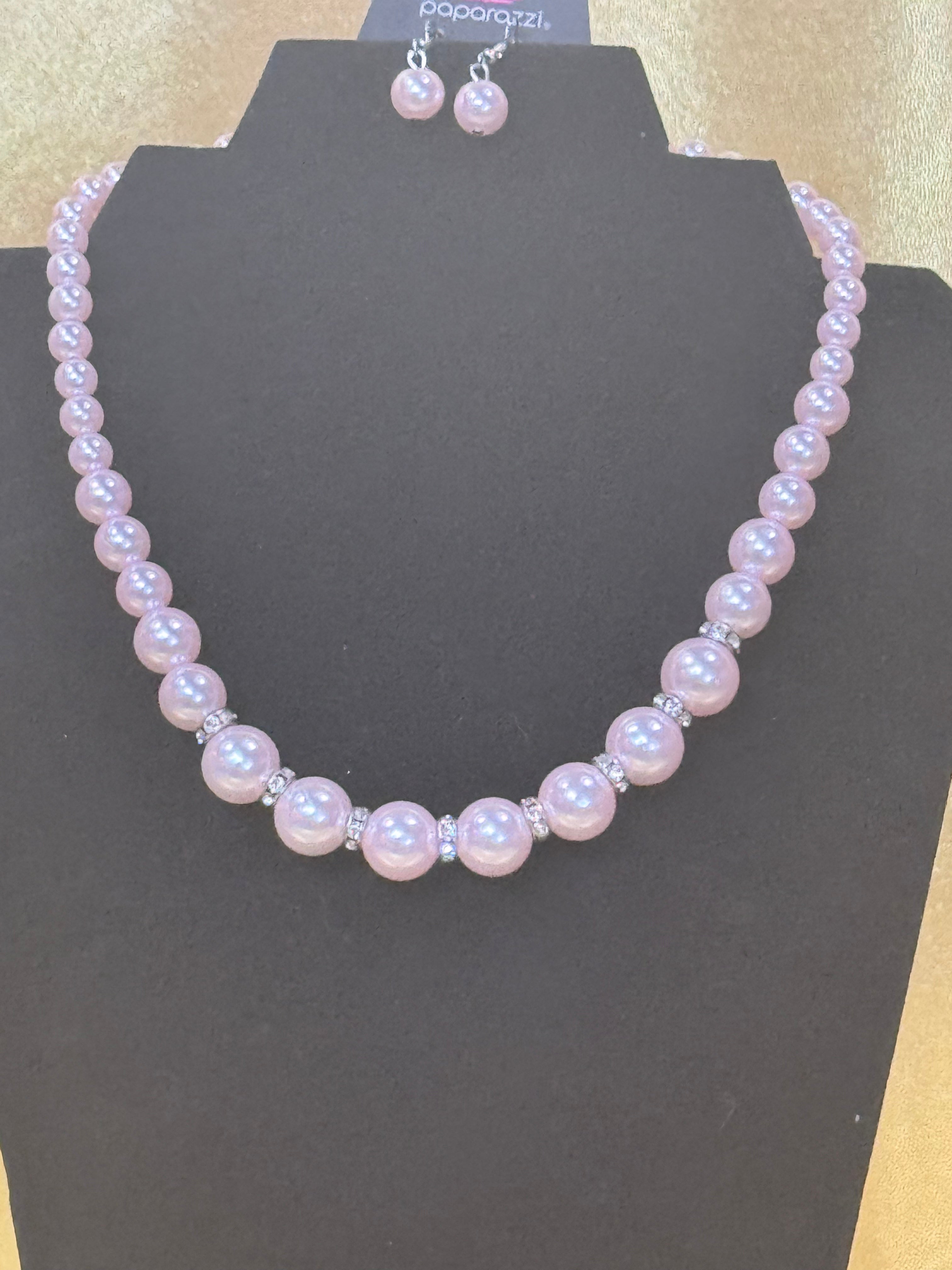 Brand New Arrival: "Twisted Twin" Pink Pearl & Rhinestone Set