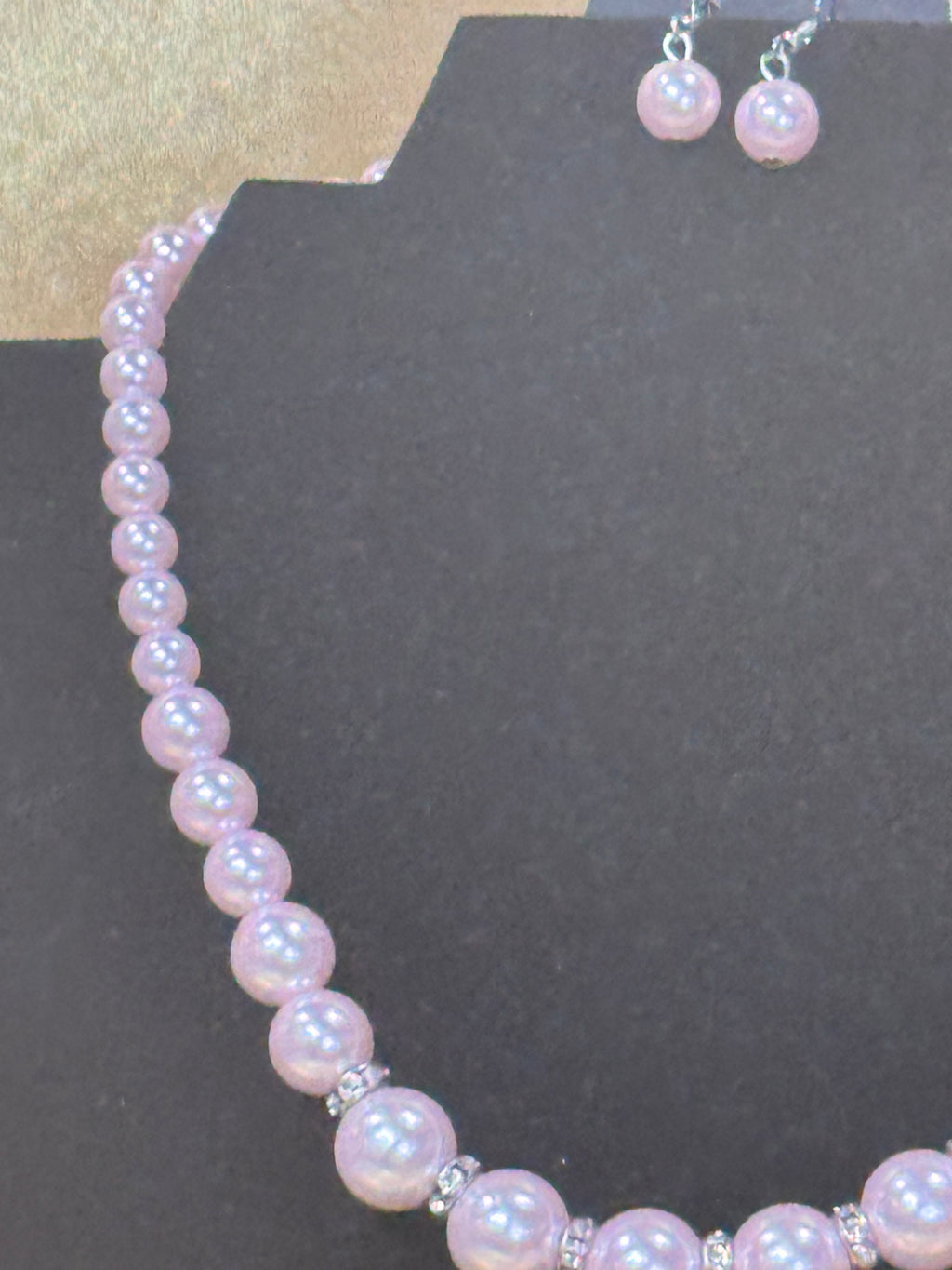 Brand New Arrival: "Twisted Twin" Pink Pearl & Rhinestone Set