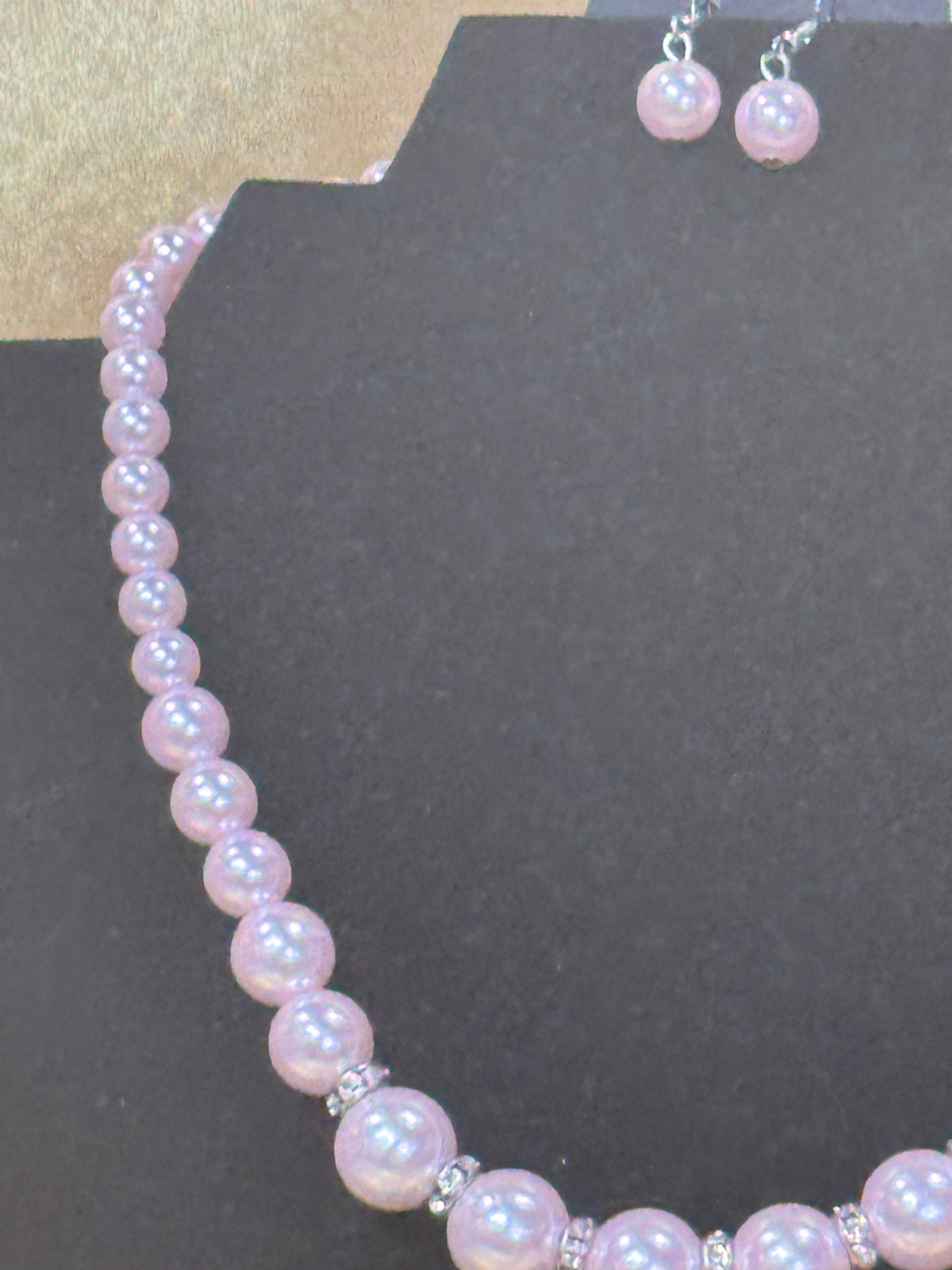 Brand New Arrival: "Twisted Twin" Pink Pearl & Rhinestone Set