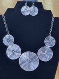 Paparazzi "Deserves A Medal" Antiqued Silver Disc Necklace & Earring Set