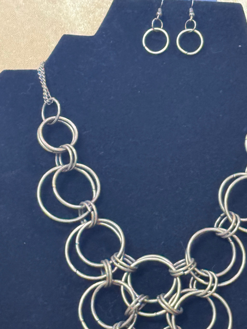Paparazzi "Ringing Off The Hook" Brass Interlocking Circle Statement Jewelry Set