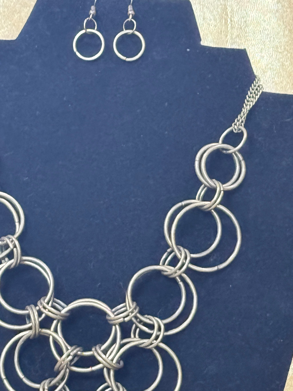 Paparazzi "Ringing Off The Hook" Brass Interlocking Circle Statement Jewelry Set