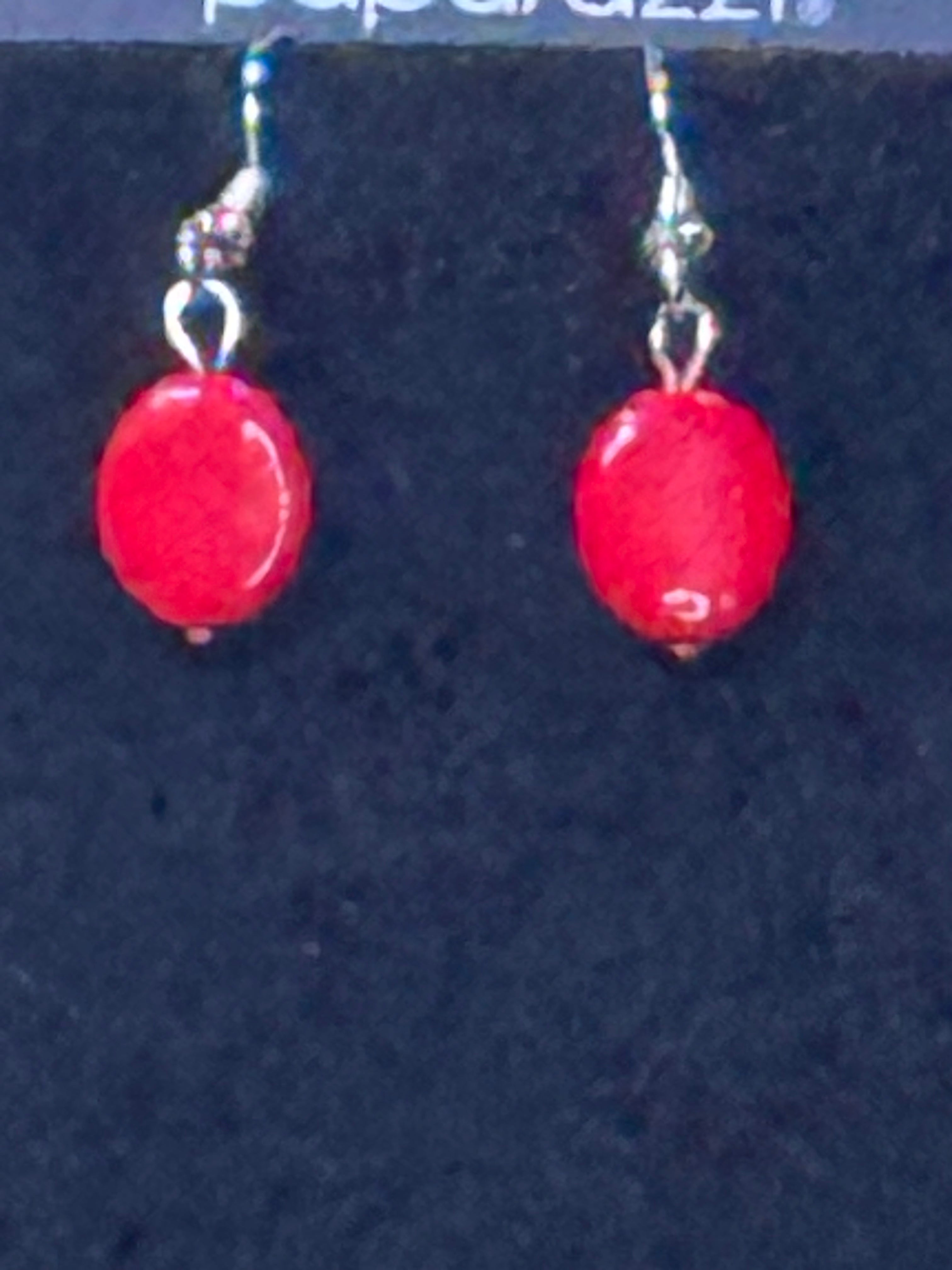 Paparazzi Accessories "Demi-Diva" Red & Silver Statement Necklace and Matching Earring Set
