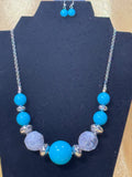 ✨ Paparazzi "Daytime Drama" Blue Bead & Silver Statement Necklace Set ✨