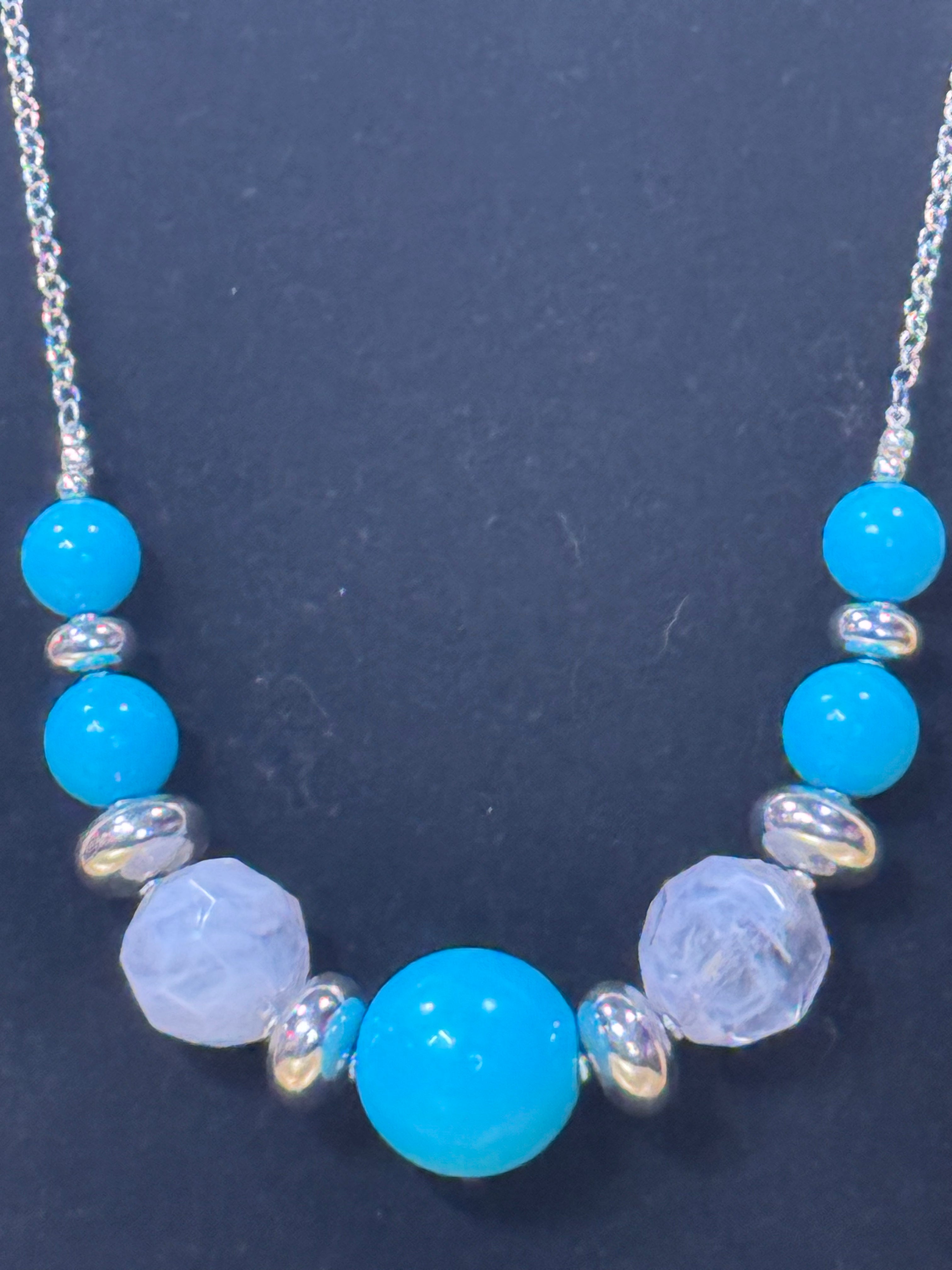 ✨ Paparazzi "Daytime Drama" Blue Bead & Silver Statement Necklace Set ✨