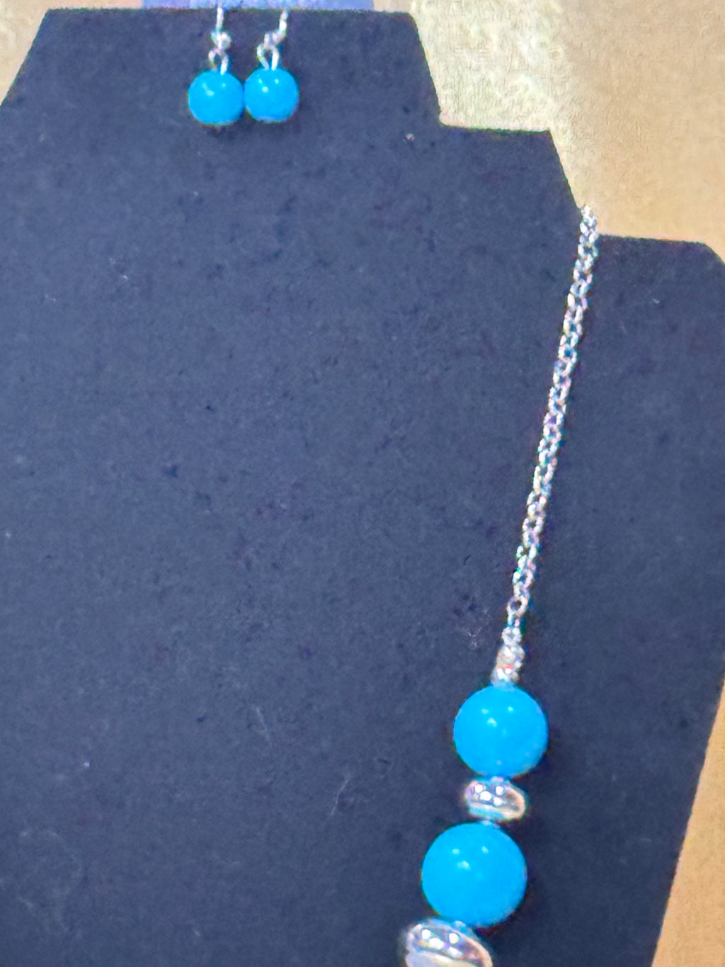 ✨ Paparazzi "Daytime Drama" Blue Bead & Silver Statement Necklace Set ✨