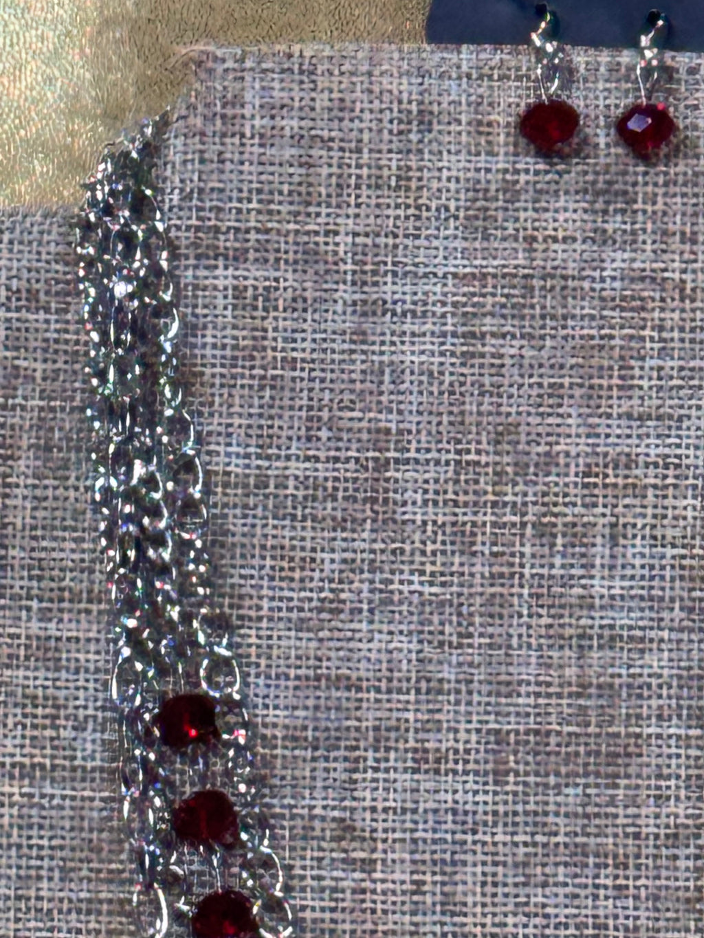 Paparazzi "Metro Mixer" Red & Silver Layered Chain Statement Necklace Set