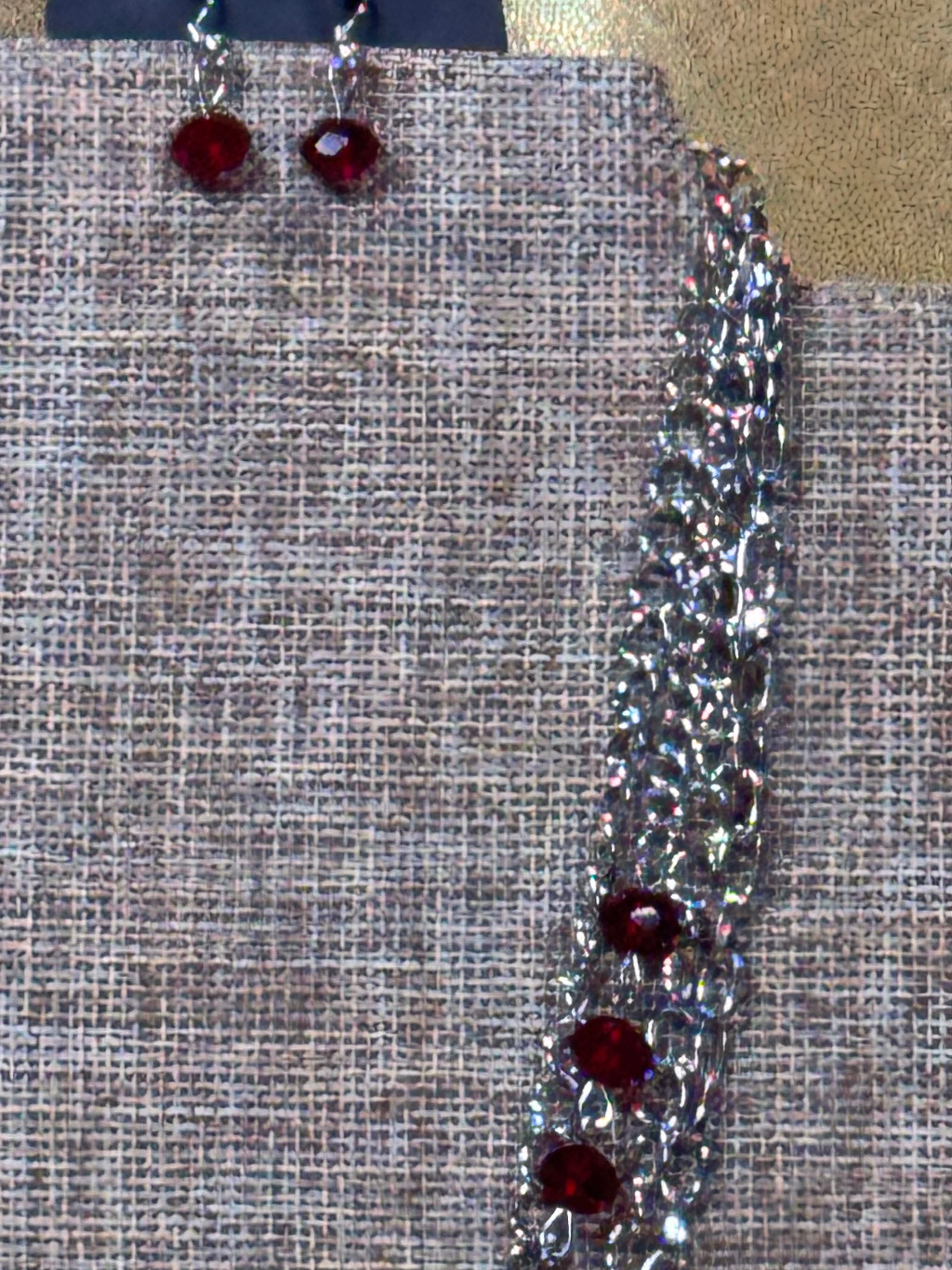 Paparazzi "Metro Mixer" Red & Silver Layered Chain Statement Necklace Set