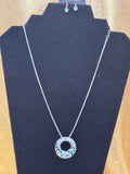 Paparazzi "Compelling Circles" Blue & Silver Necklace Set