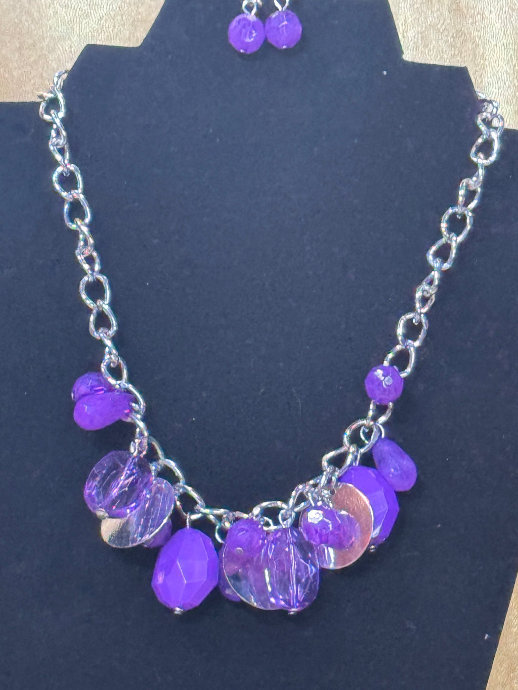 Paparazzi "Treasure Shore" Purple Chunky Bead Necklace & Earring Set 💜