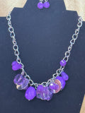 Paparazzi "Treasure Shore" Purple Chunky Bead Necklace & Earring Set 💜