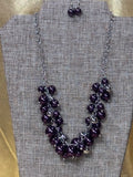 Paparazzi "Uptown Upgrade" Purple Pearl Cluster Necklace & Earrings Set