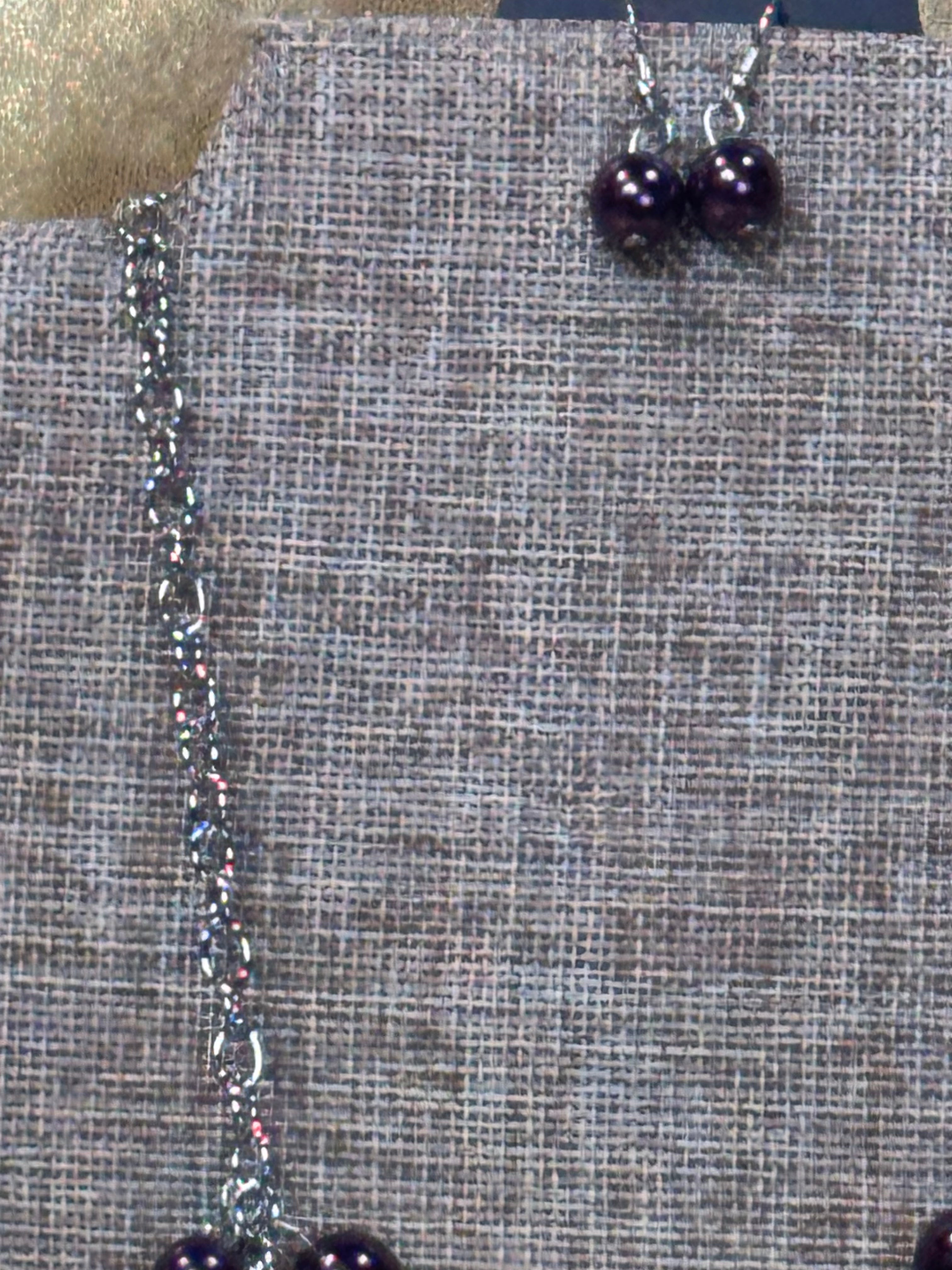 Paparazzi "Uptown Upgrade" Purple Pearl Cluster Necklace & Earrings Set