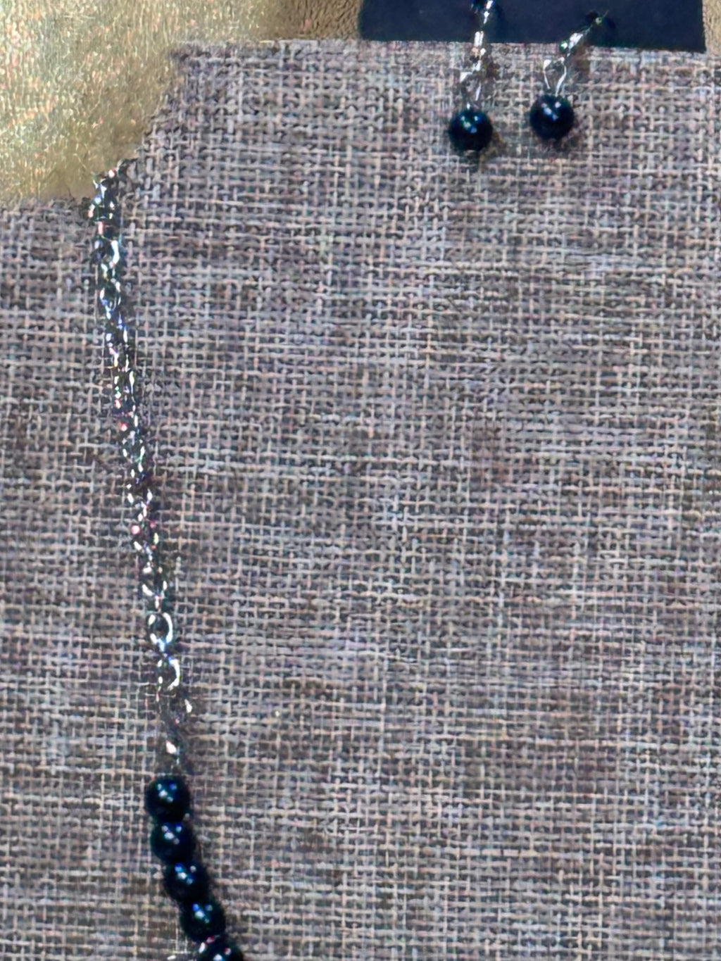 Paparazzi "A Touch of Classy" Navy Blue Pearl & Rhinestone Statement Necklace Set
