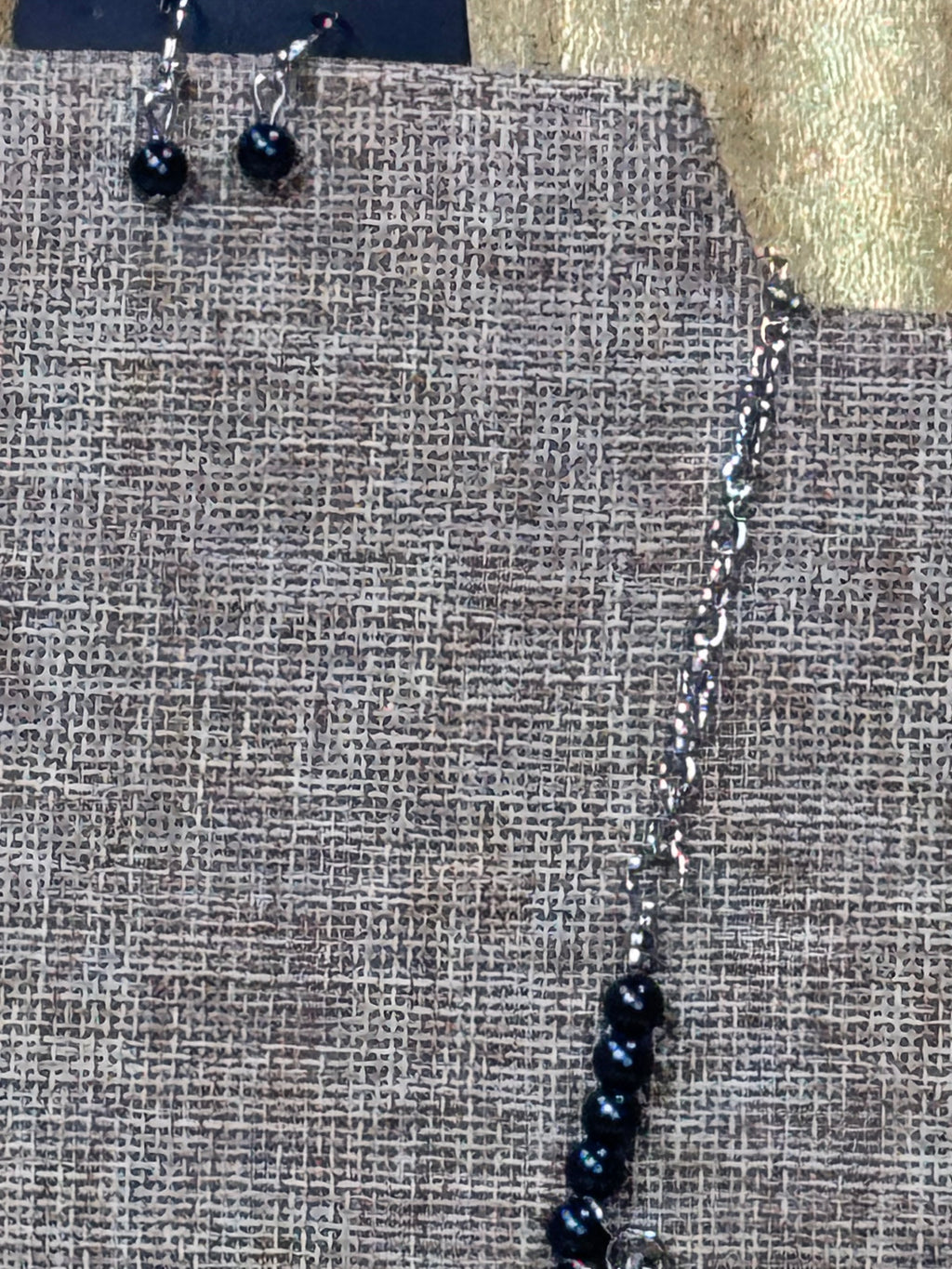 Paparazzi "A Touch of Classy" Navy Blue Pearl & Rhinestone Statement Necklace Set