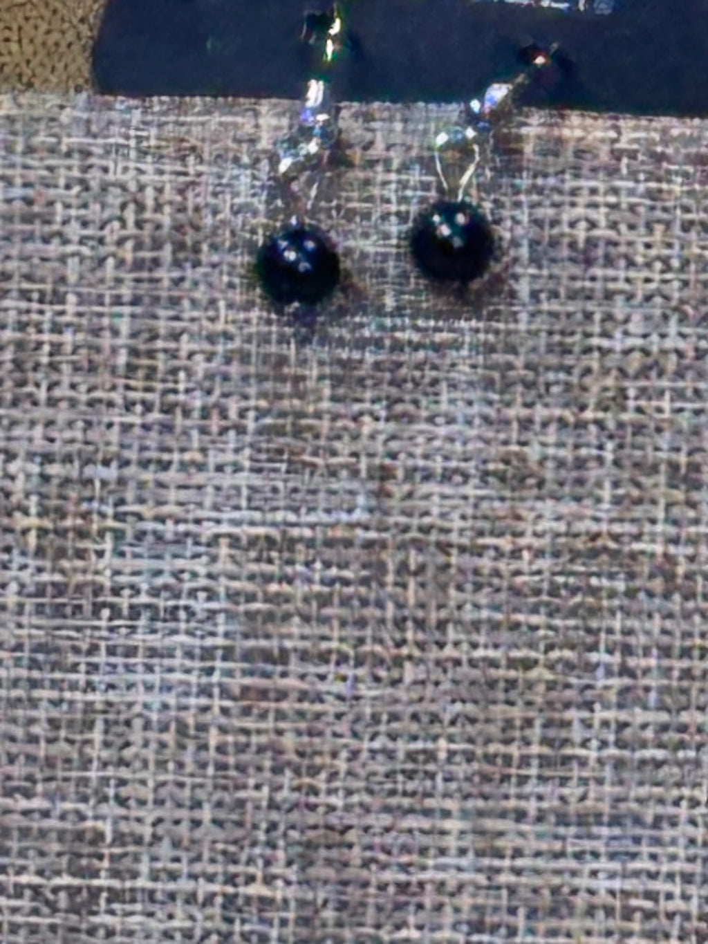 Paparazzi "A Touch of Classy" Navy Blue Pearl & Rhinestone Statement Necklace Set