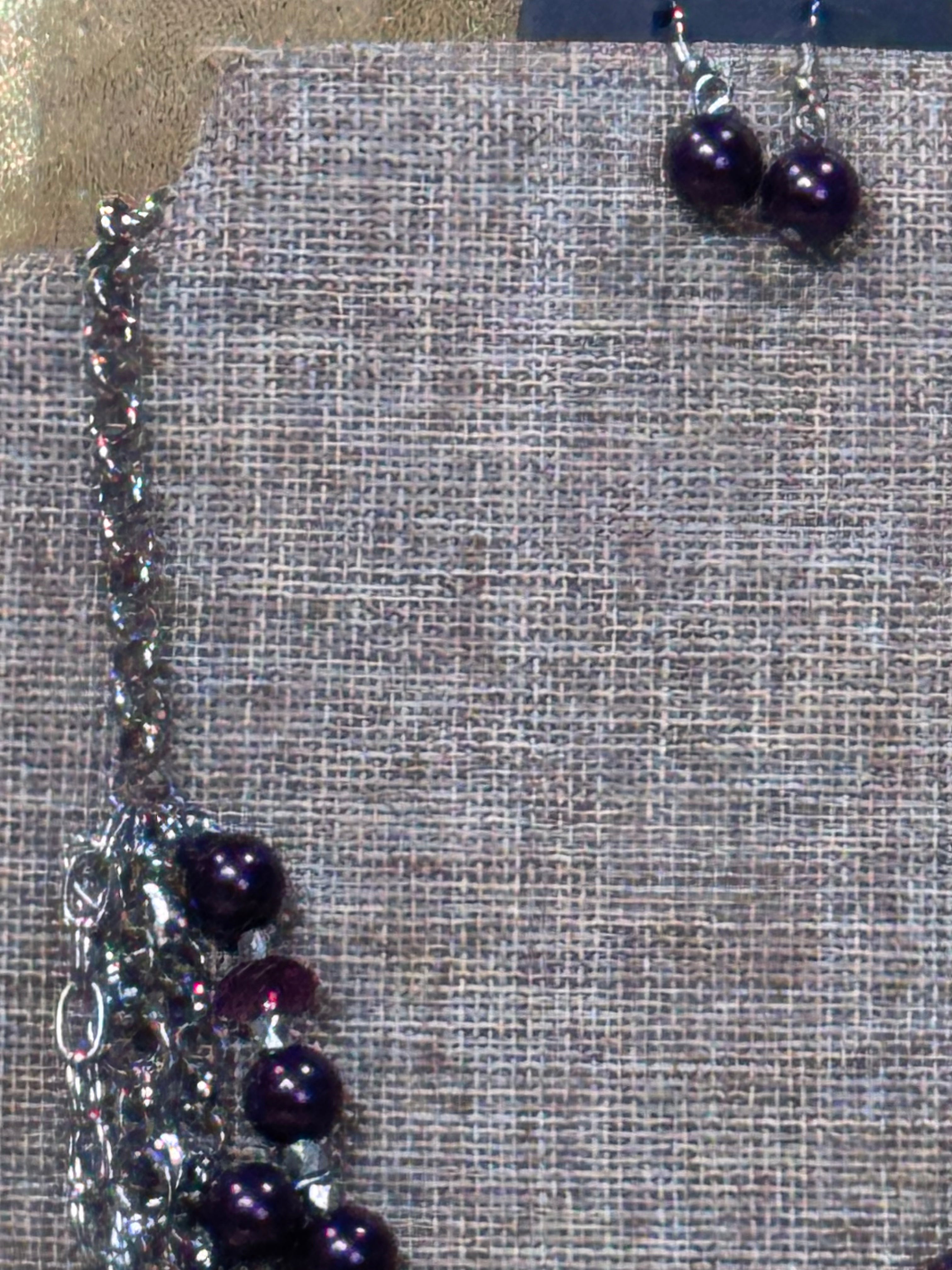 Paparazzi "Rockin' Rockette" Purple Pearl & Silver Multi-Strand Statement Necklace Set
