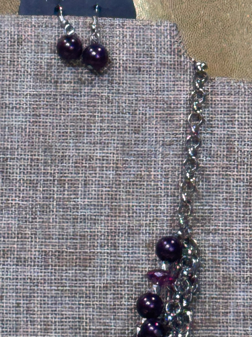 Paparazzi "Rockin' Rockette" Purple Pearl & Silver Multi-Strand Statement Necklace Set