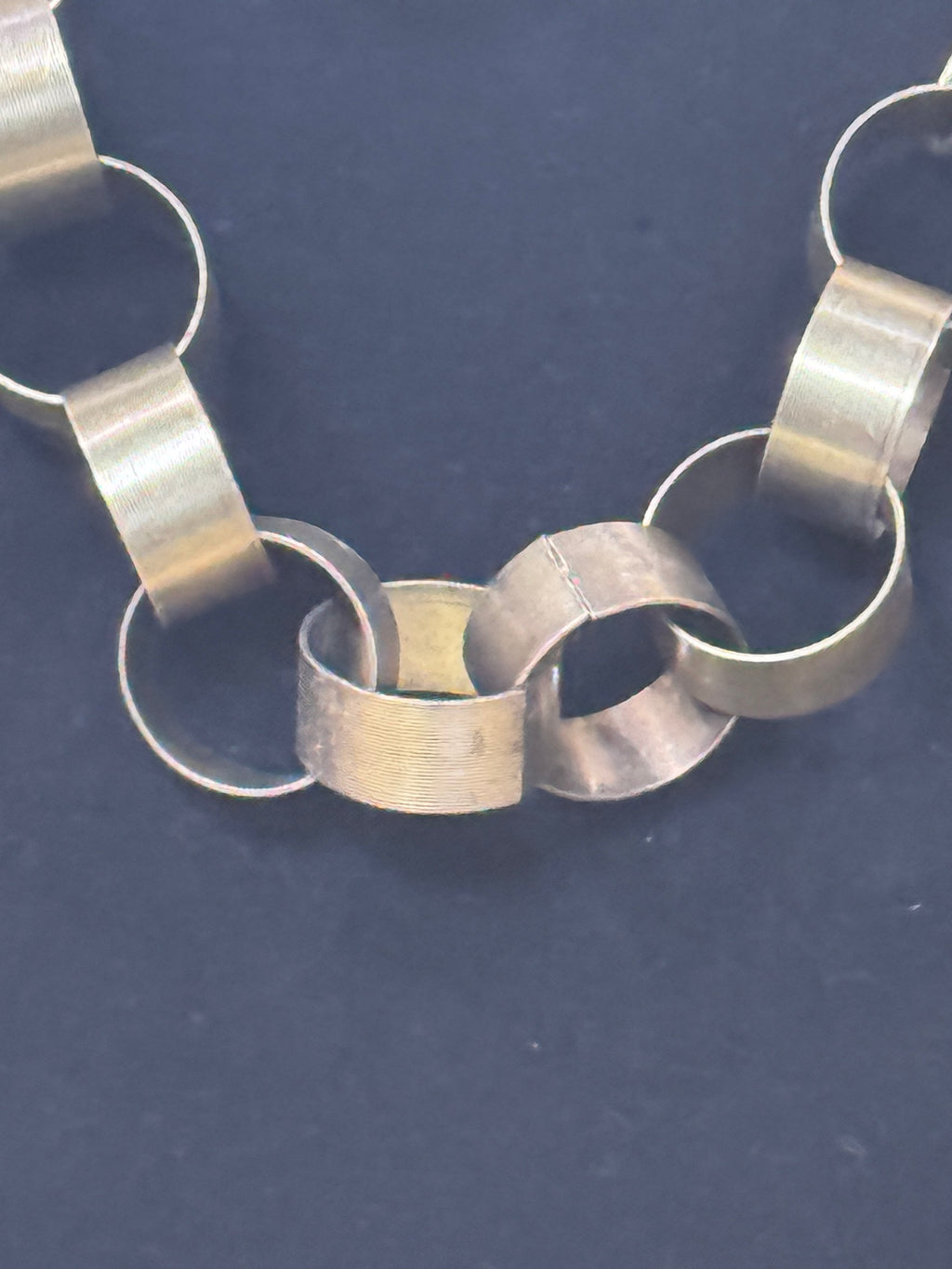 Paparazzi "Big Hit" Brass Oversized Interlocking Hoop Statement Necklace & Earring Set