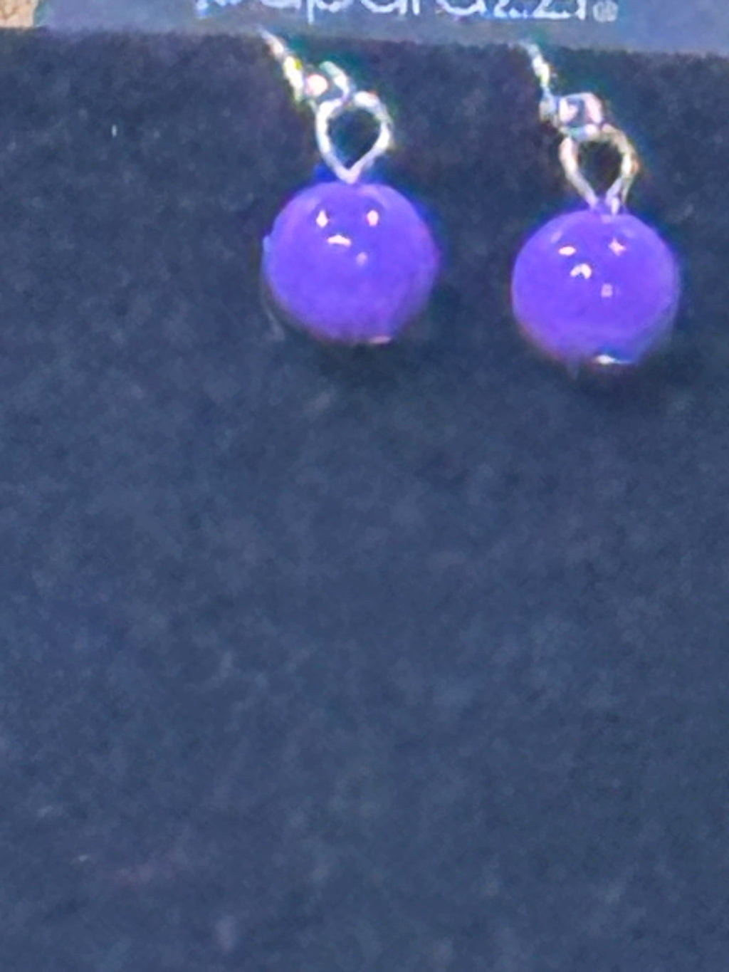 Paparazzi "Walk This Broadway" Bold Purple Bubble Bead & Shimmery Silver Necklace and Earring Set
