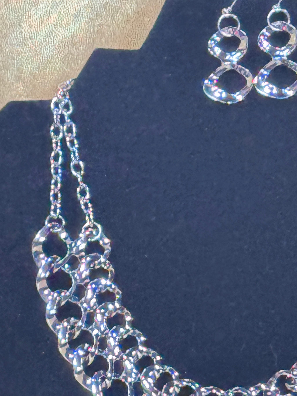 Paparazzi "Street Meet & Greet" Silver Linked Bib Necklace & Earring Set