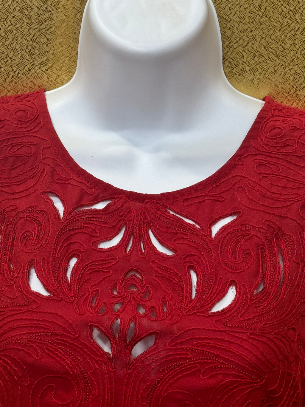 Pins & Needles Red Embroidered Cutout Tank Top – Size XS