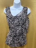 GAP Geometric Print Sleeveless Drape Neck Ruffle Blouse - Size XS