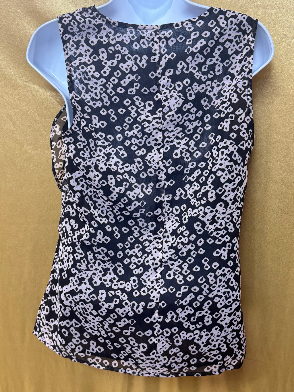 GAP Geometric Print Sleeveless Drape Neck Ruffle Blouse - Size XS