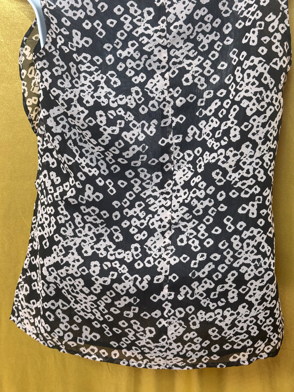 GAP Geometric Print Sleeveless Drape Neck Ruffle Blouse - Size XS