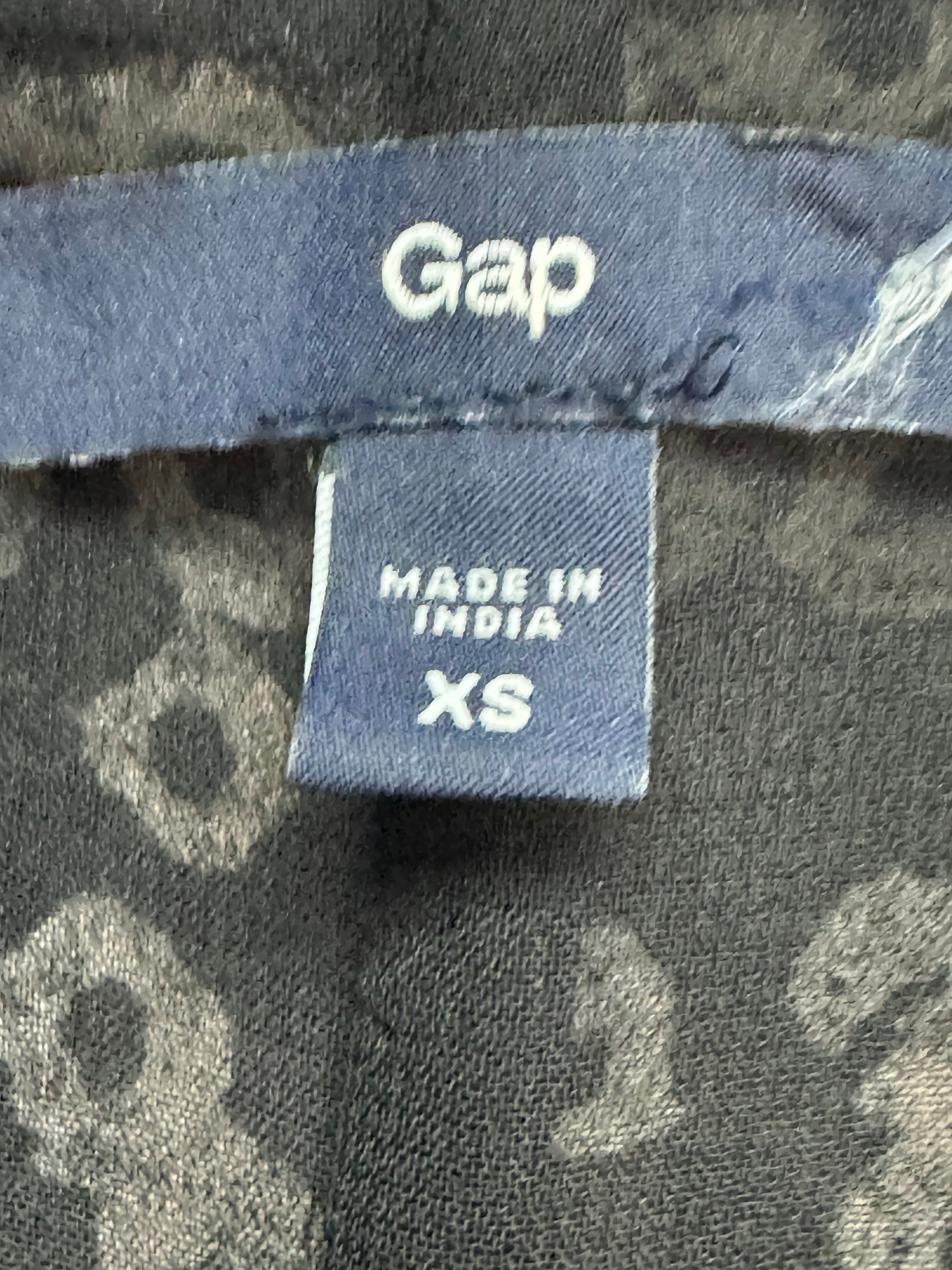 GAP Geometric Print Sleeveless Drape Neck Ruffle Blouse - Size XS