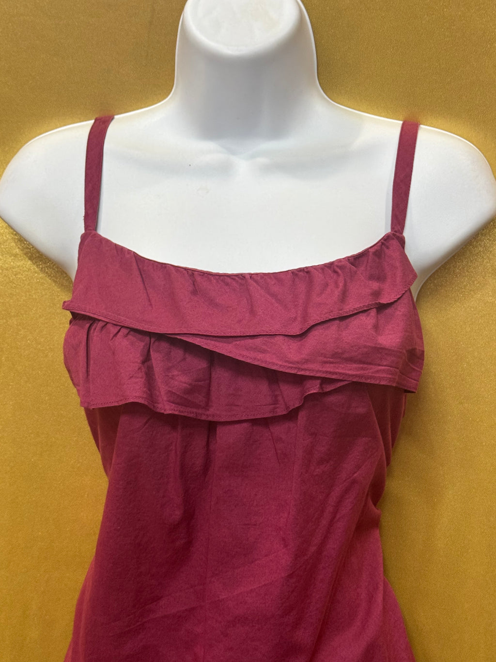 LOFT Ann Taylor Magenta Cotton Ruffled Camisole Tank Top - Size XS