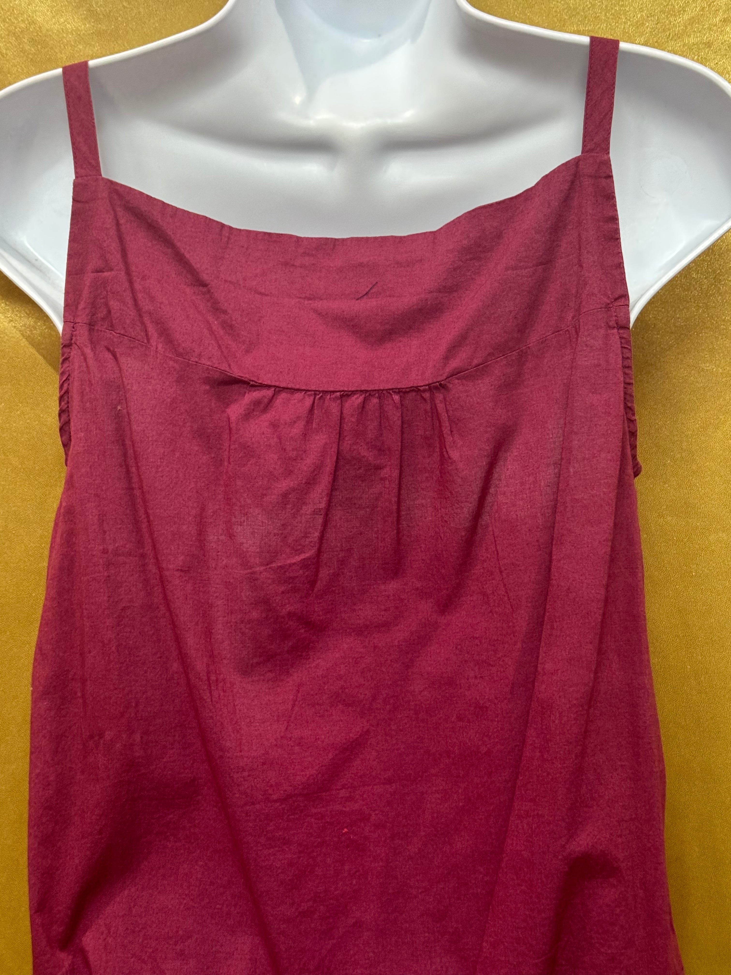 LOFT Ann Taylor Magenta Cotton Ruffled Camisole Tank Top - Size XS
