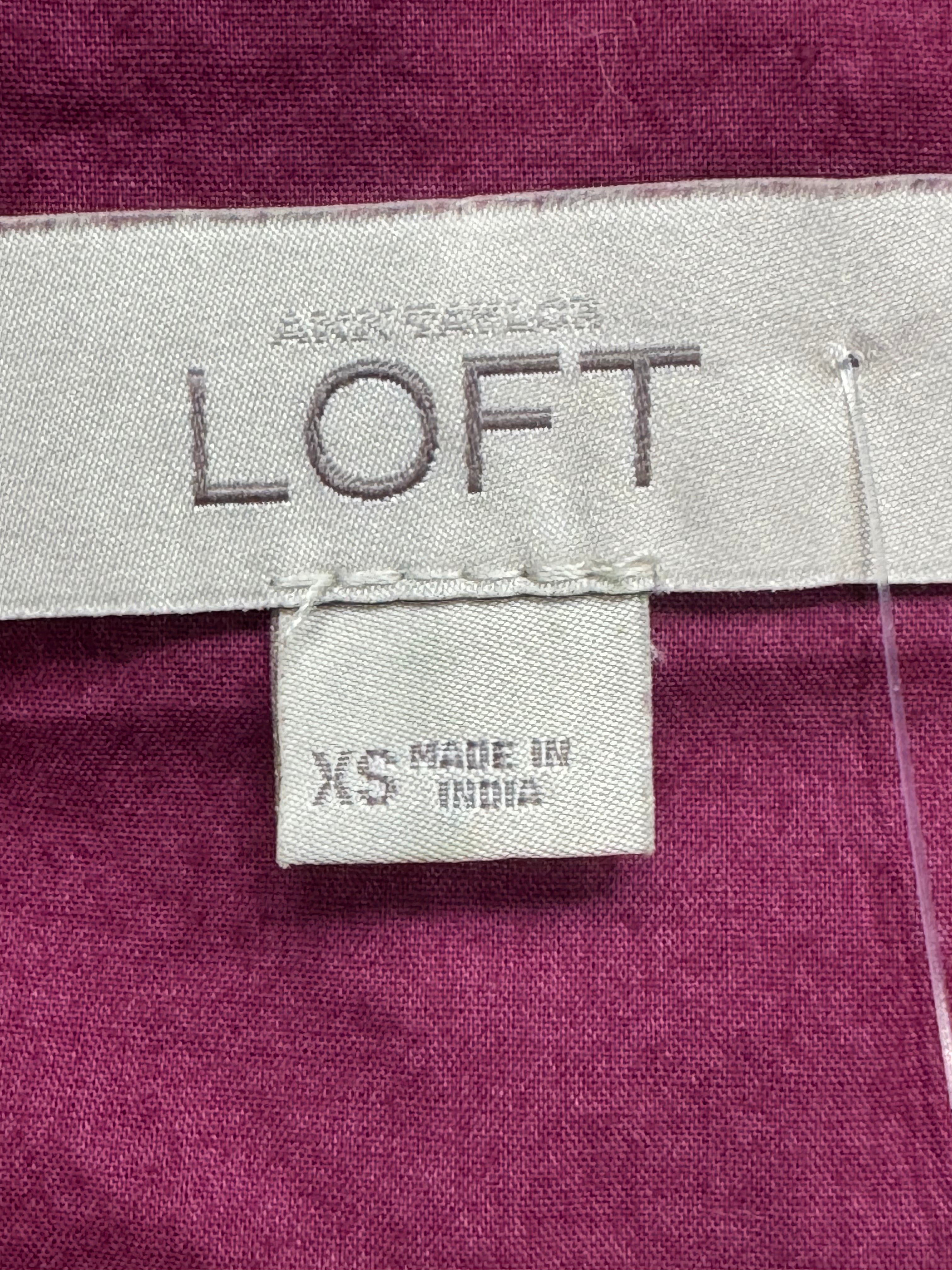 LOFT Ann Taylor Magenta Cotton Ruffled Camisole Tank Top - Size XS