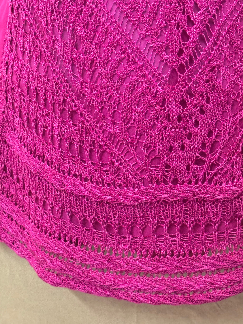 Lucky Brand Magenta Crochet Knit Sleeveless Top - Size XS