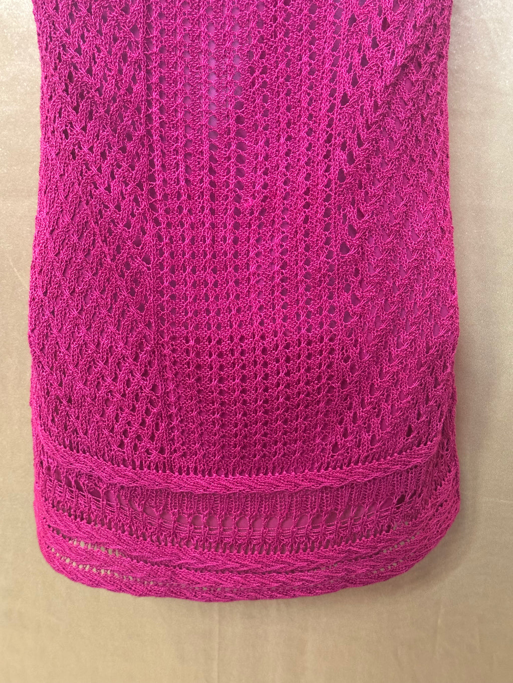 Lucky Brand Magenta Crochet Knit Sleeveless Top - Size XS