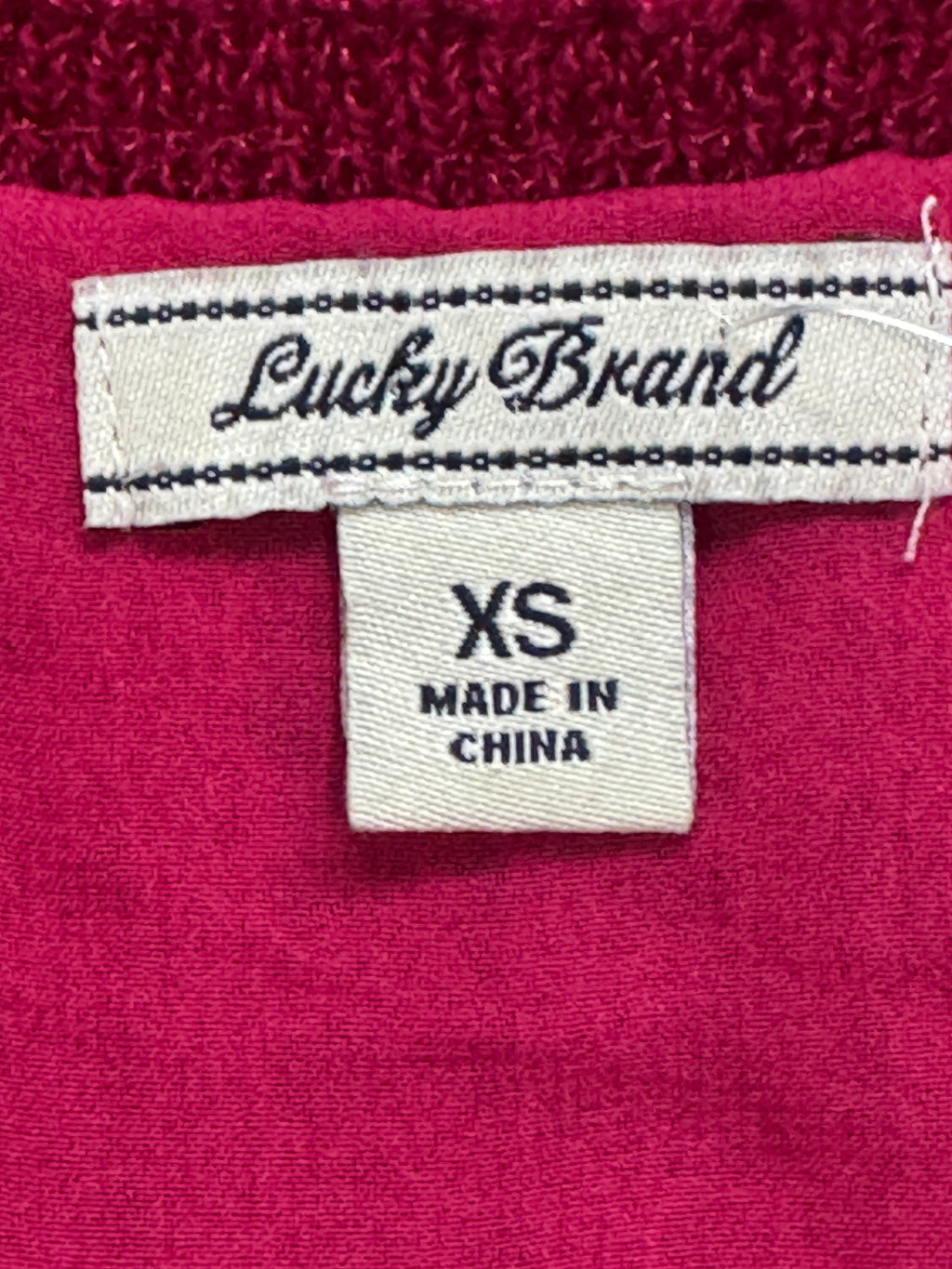 Lucky Brand Magenta Crochet Knit Sleeveless Top - Size XS