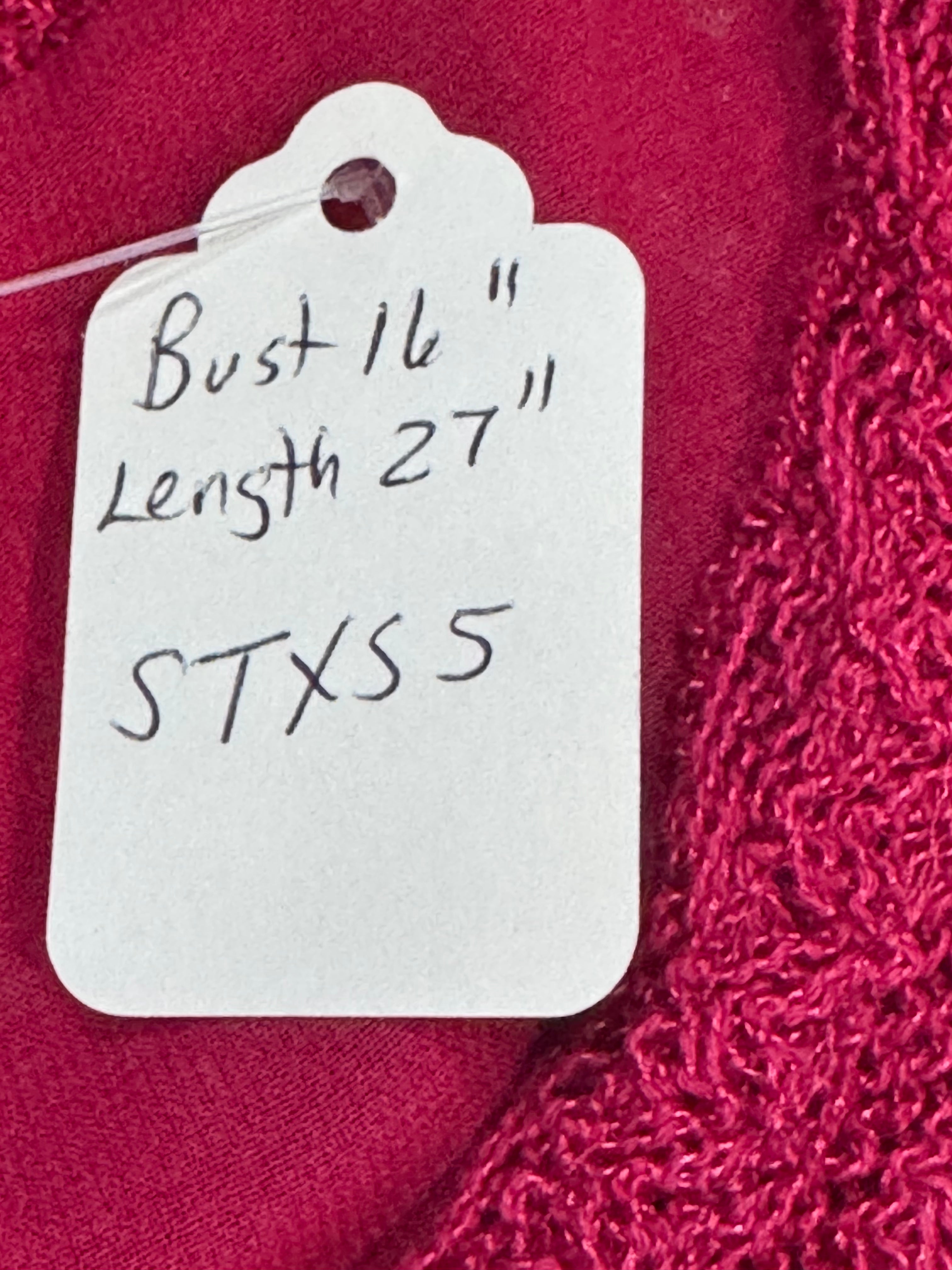 Lucky Brand Magenta Crochet Knit Sleeveless Top - Size XS